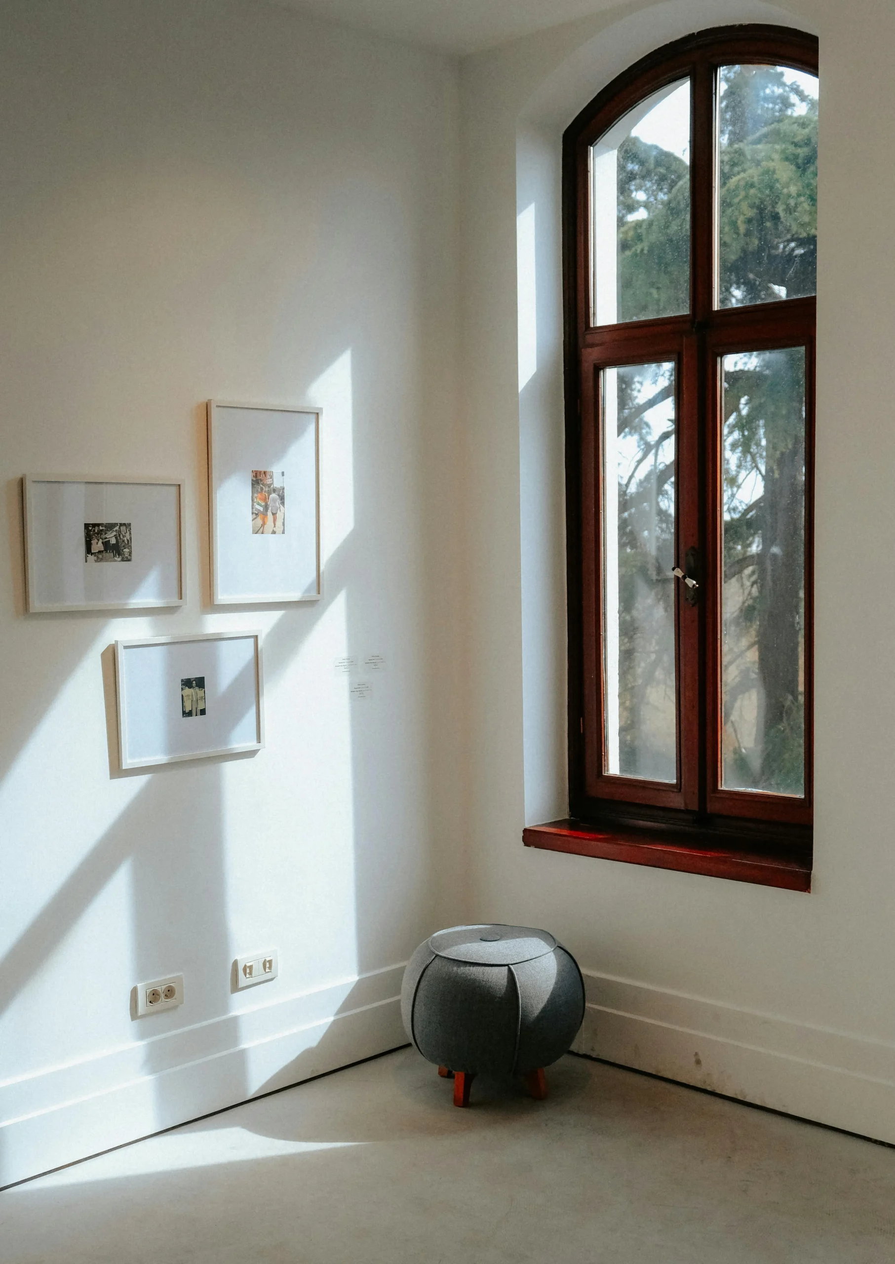 An elegant room arranged with art, natural light, and calm architectural balance.