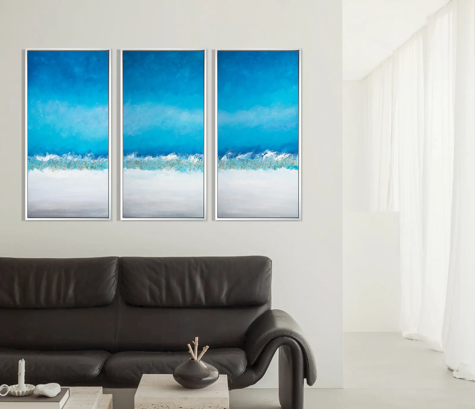 Art for refined home interiors by Bonum Art Gallery in a calm living room.