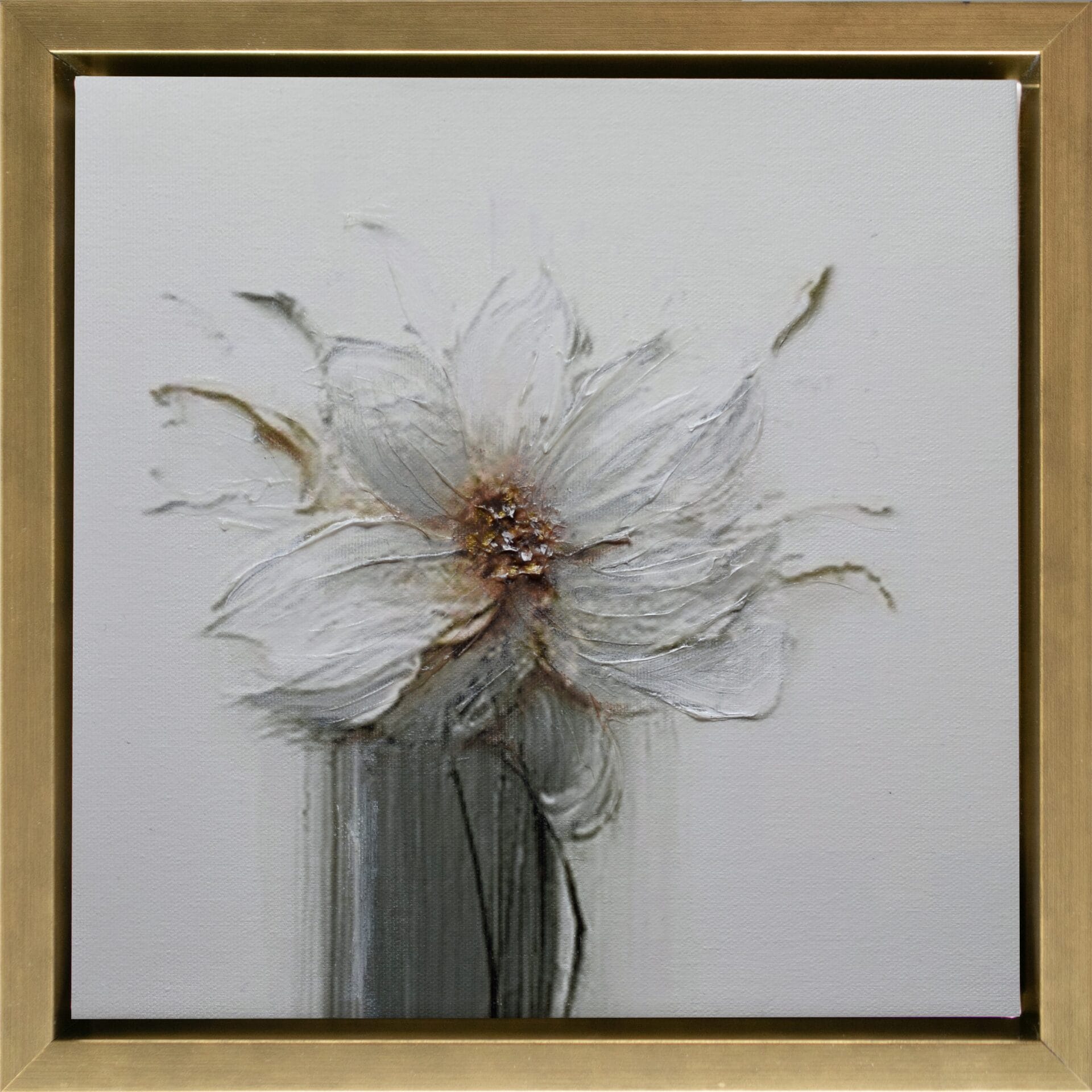 Ethereal Bloom limited edition floral artwork 12x12 in gold frame by Bonum Art Gallery