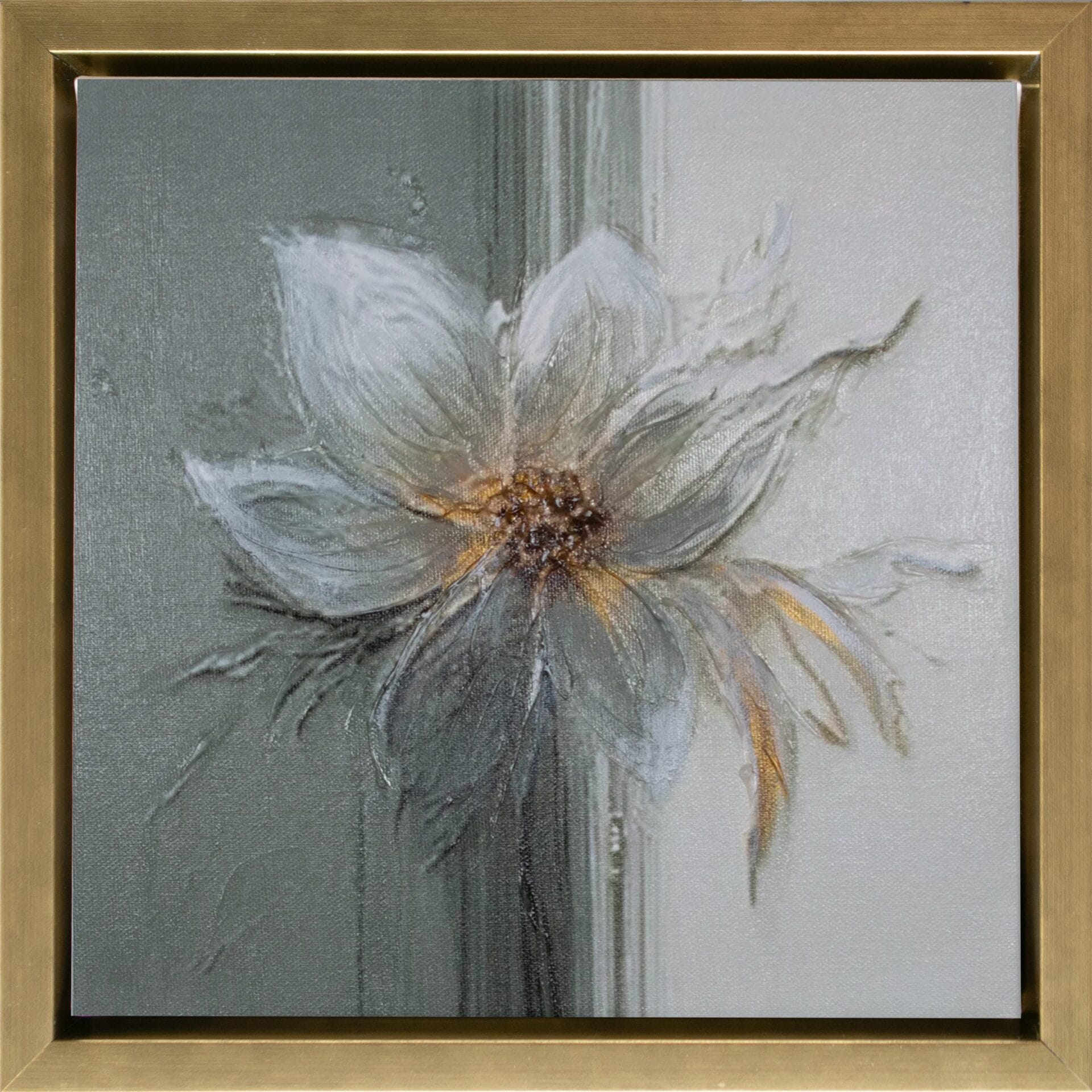 Soft Bloom Harmony 12x12 limited edition floral artwork in gold frame